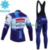 Homme Tenue Cycliste Manches Longues et Collant à Bretelles Hiver Thermal Fleece Soudal Quickstep 2023